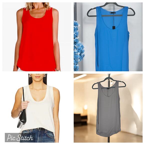 Krisa Tops - Bundle of 8 Krisa Sleeveless Scoop Neck Tunic Tank Top Multicolor Women's Size
